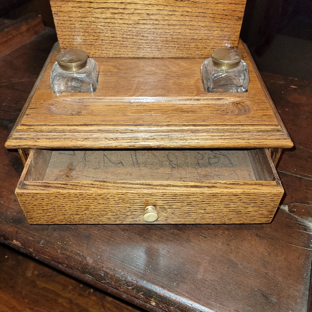 Antique Wooden Desk Set - Picture 3 of 14